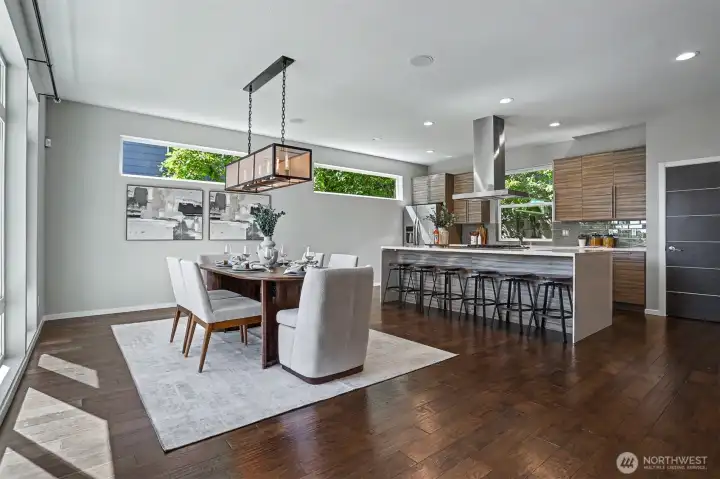 Large dining room and eat-in kitchen. Large dining room and eat-in kitchen.