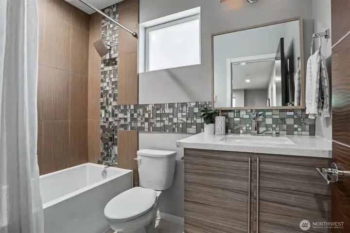 A second full bathroom upstairs. A second full bathroom upstairs.