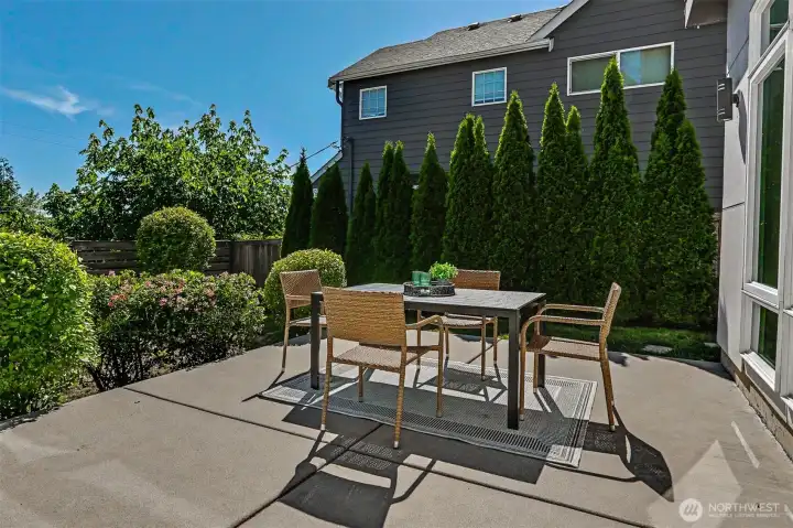Patio outside the front door is a great place for outside dining, or as another outdoor living space. Patio outside the front door is a great place for outside dining, or as another outdoor living space.