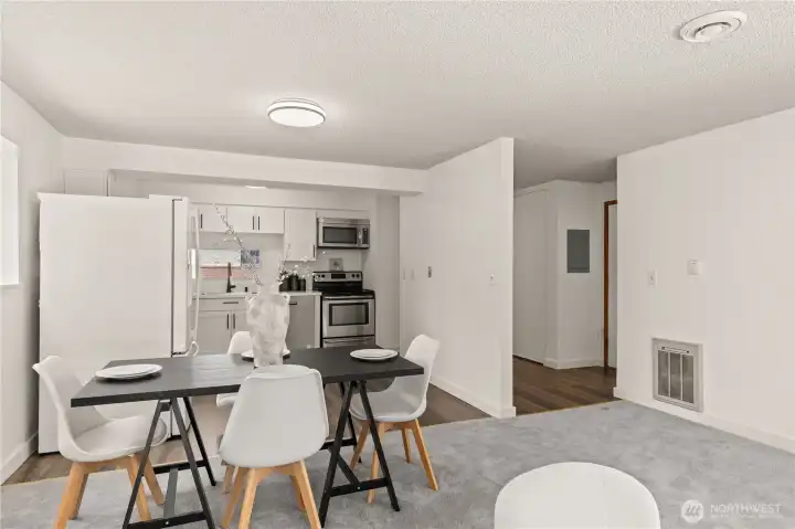 Open Layout includes dinning + kitchen