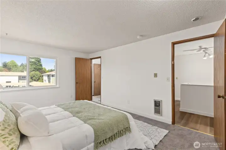 Primary Rm + Private access to Bathroom (shared) + Large Windows