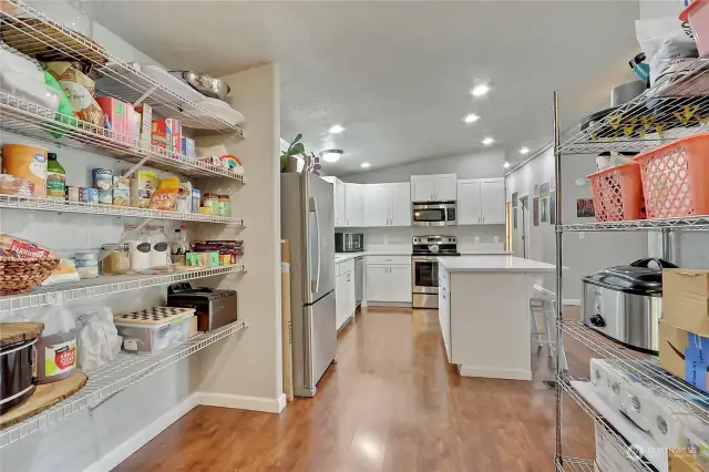 Large Pantry area between kitchen and Dining area.