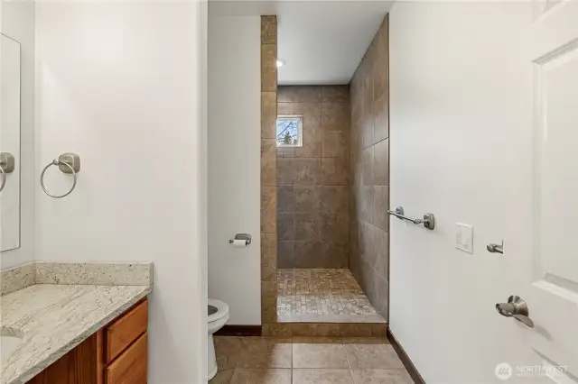 Bathroom on the main with wide doors/open space for wheel chair accessibility.