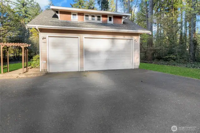 Spacious 3 car garage with large loft. West facing