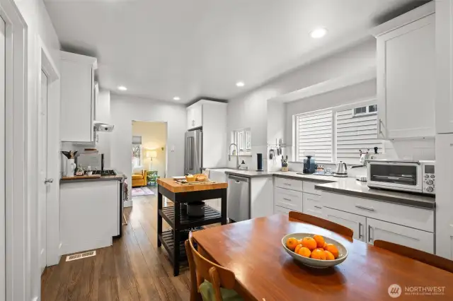 Huge, well equipped kitchen that is the centre of the living area.