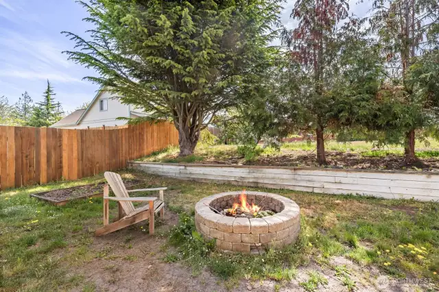 Backyard with Fire pit