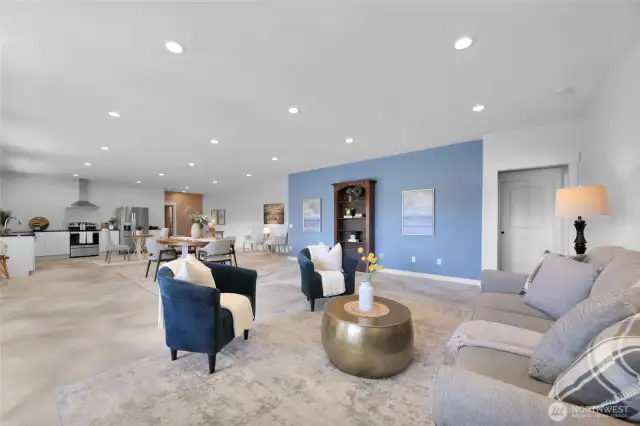 Lower level MIL living area. Open floor plan concept. . .