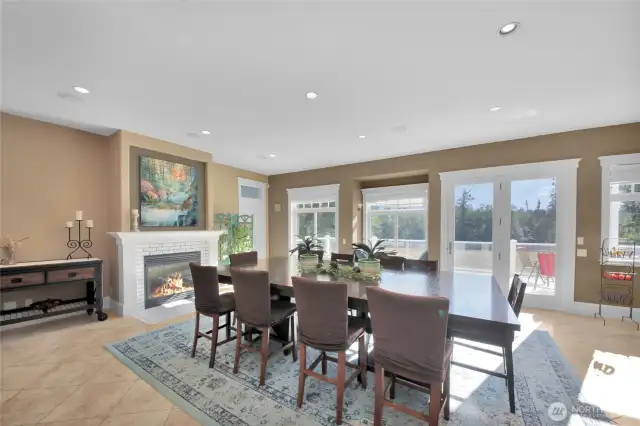 Main level dining room open to kitchen. . .