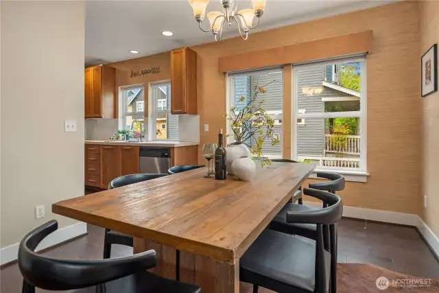 Conveniently located just off the kitchen and large enough for your biggest dinner parties.