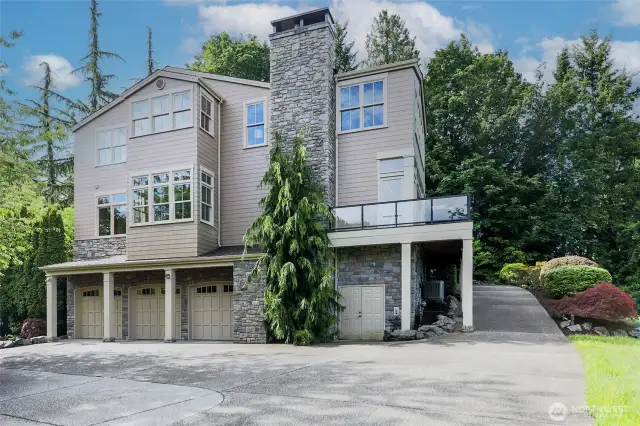Three large garage bays for all the toys.