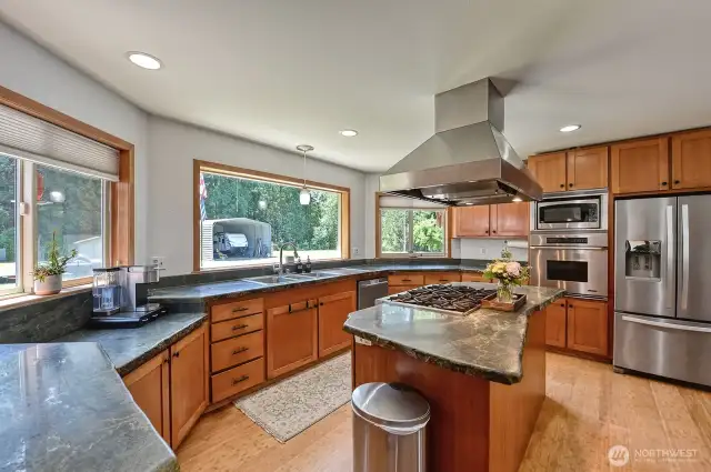 Another view of the kitchen from the patio door.