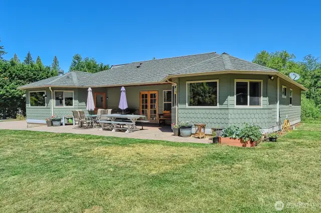 Front and side of the house.