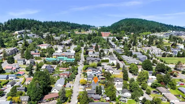 Looking north, you can see Western Washington University which is just a short walk away.