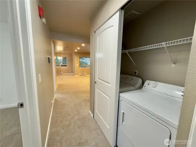 Convenient hallway laundry
