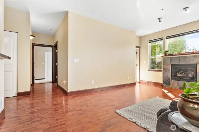 exterior door in background goes out to the paton