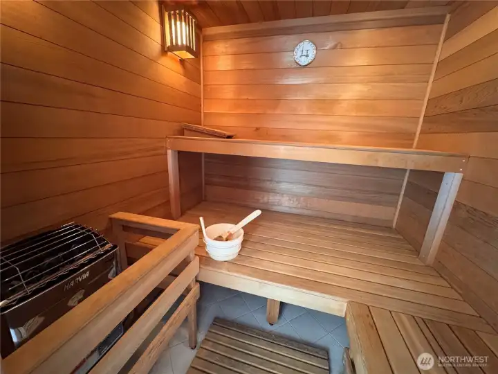 Your personal sauna provides year-round wellness and relaxation - a rare and valuable amenity that sets this home apart from the rest.