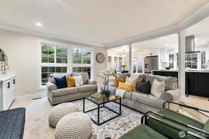 Spacious gathering area designed for everyday living and entertaining.