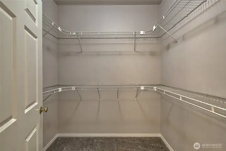 interior view of bedroom Primary closet.