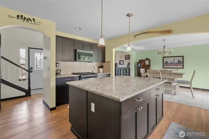 Kitchen Features Granite Countertops and Stainless Steel Appliances.