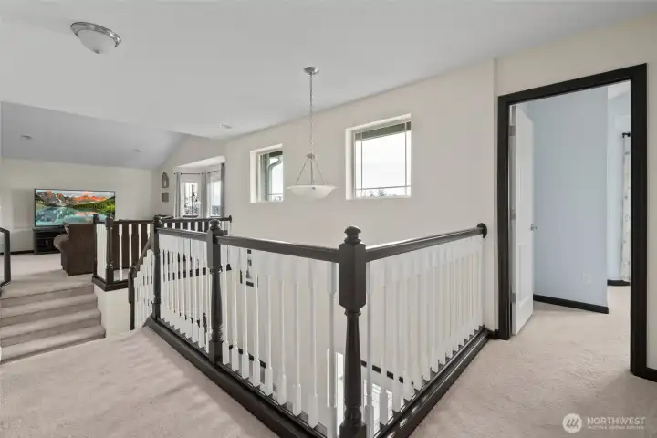 Upstairs Features the Private Living Spaces.