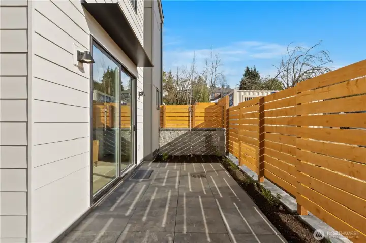 Enjoy the patio and backyard just off the main living space