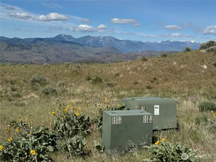 Power and phone on the property's edge.
