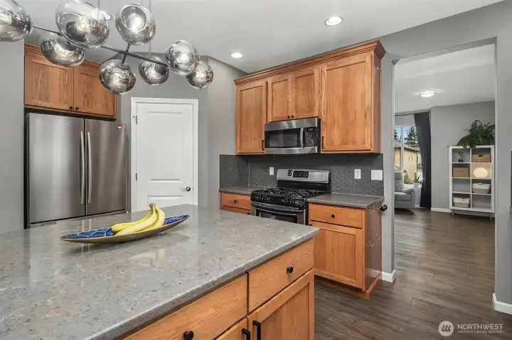Kitchen has a walk-in pantry keeps everything organized. Kitchen has a walk-in pantry keeps everything organized.