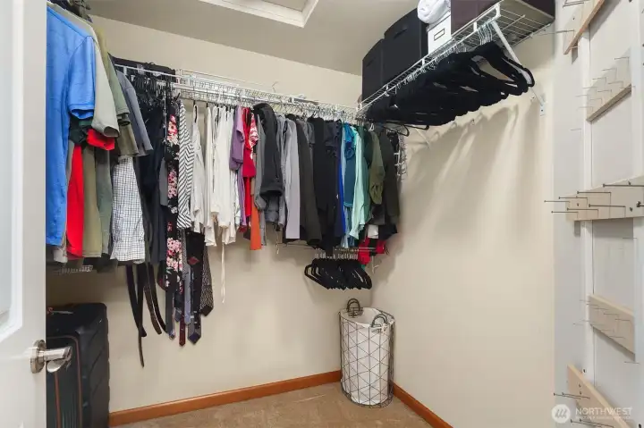 Walk-in closet for all of your clothing. Walk-in closet for all of your clothing.