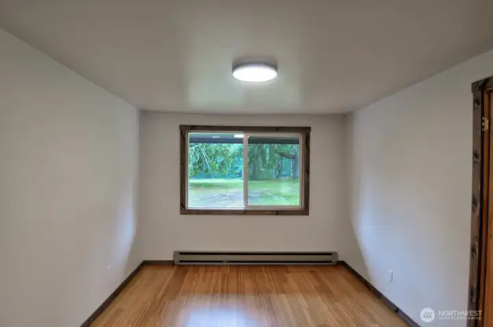 Dining room with bamboo flooring