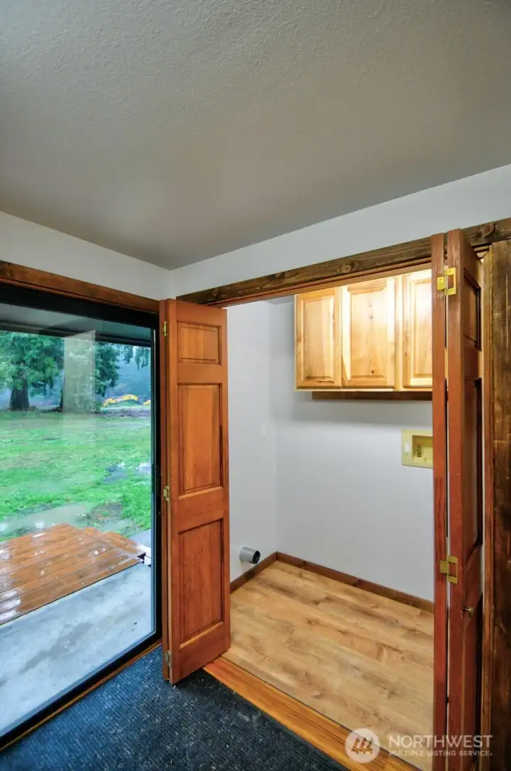 Laundry space just off the kitchen