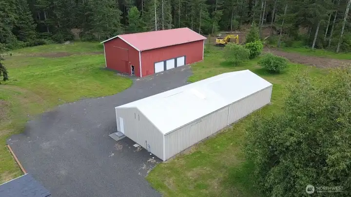 Overhead view of the shops