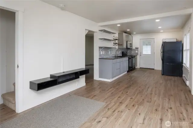 Living area facing back door