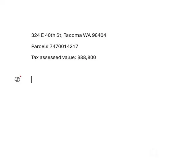Tax assessed value