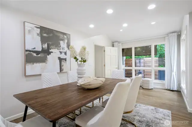 Formal dining room next to the kitchen