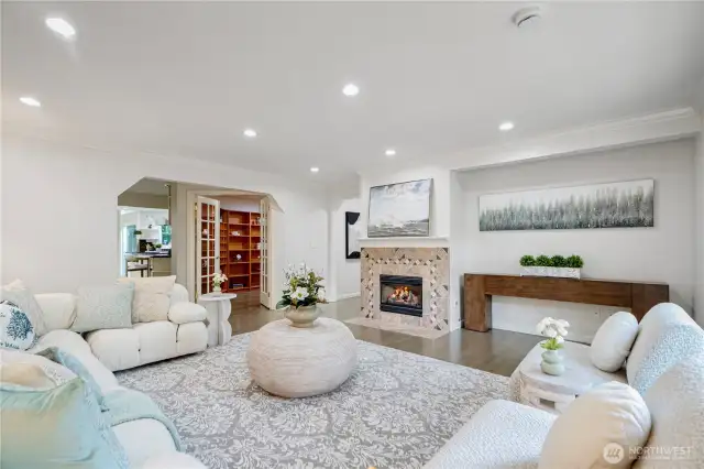 Cozy gas fireplace in the living room