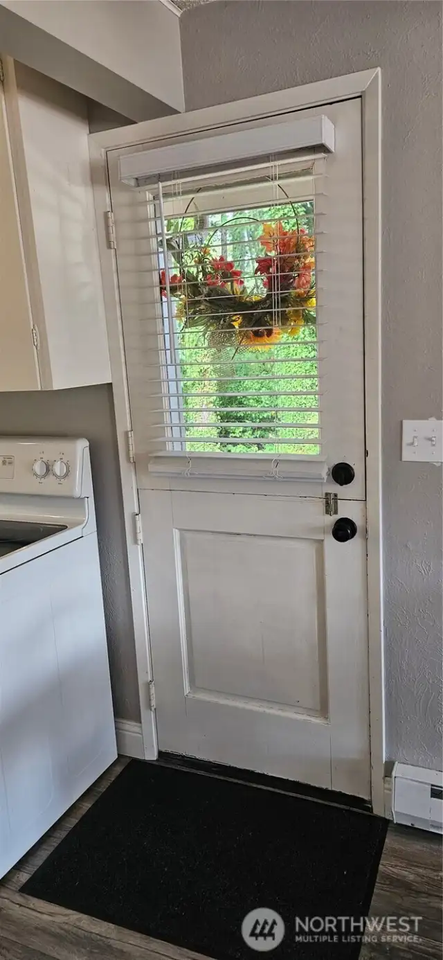 Dutch door opens to carport