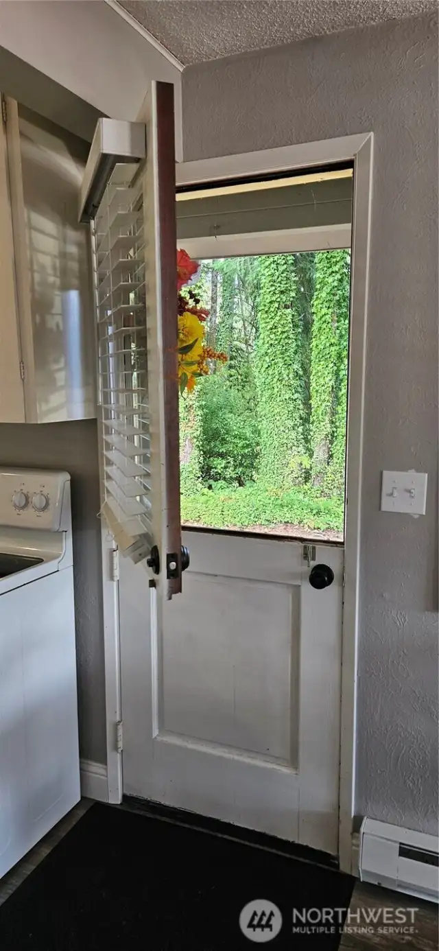 Dutch door provides nice cross breeze