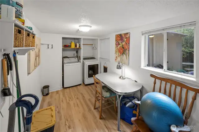 large laundry room provides extra storage