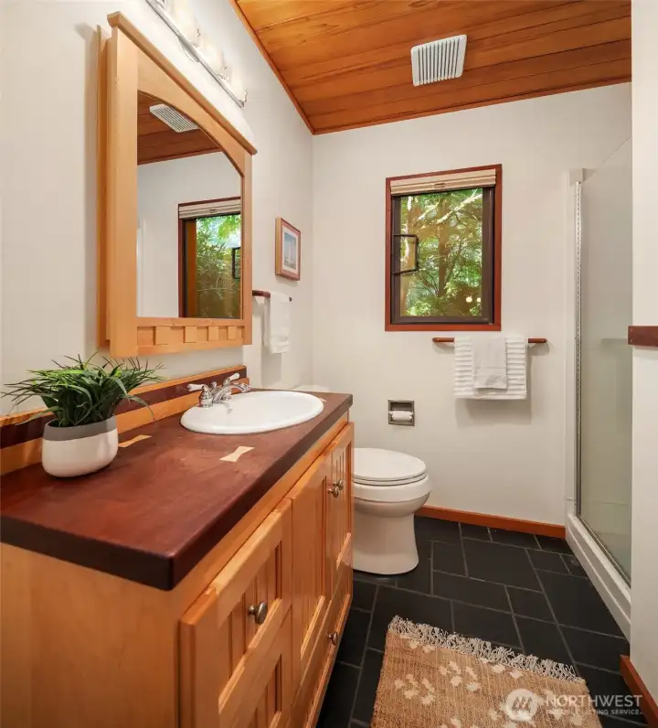 Main floor 3/4 bath off kitchen.