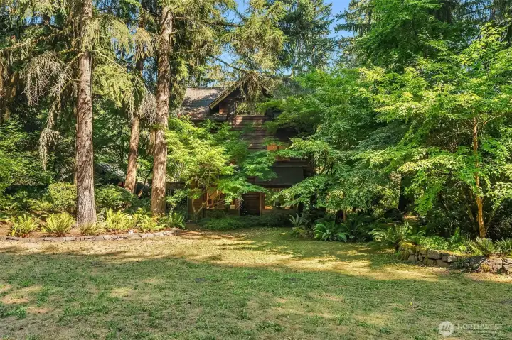 Sunny meadow sits west of the home.