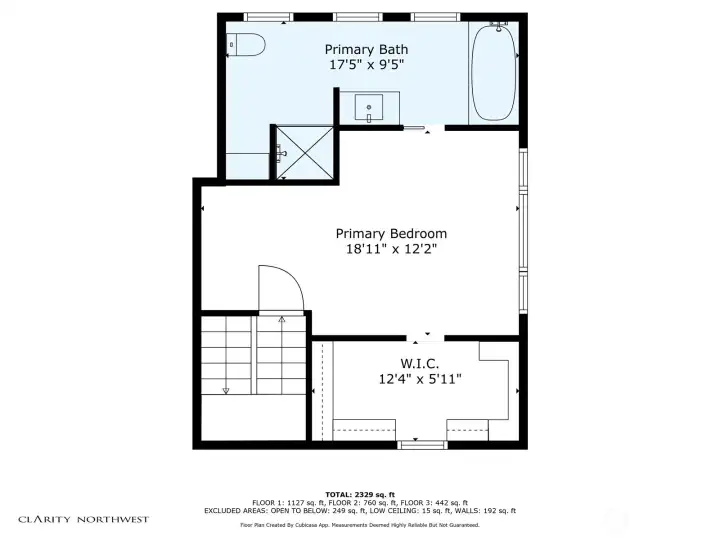 Tree-house primary on the third floor. So generous and private; lovely spa-like bath, big bedroom and big walk-in closet. What a great get-away!