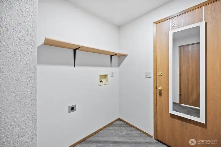 Laundry room off garage