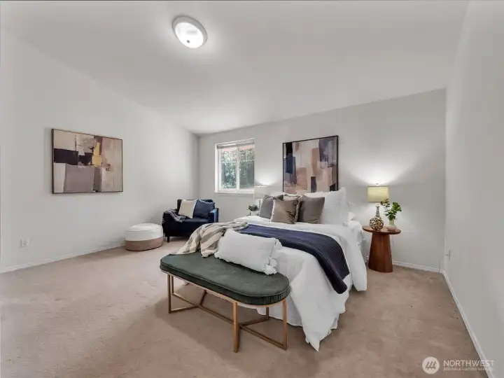 Spacious primary suite