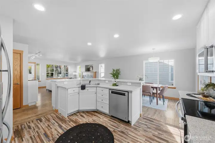 Behind these doors are custom tailored built ins to maximize your space.