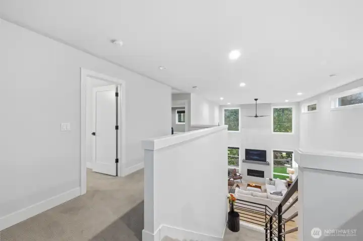 The bedroom on the left has an ensuite bathroom, shown next. The Sellers liked having the ceiling fan for air movement.