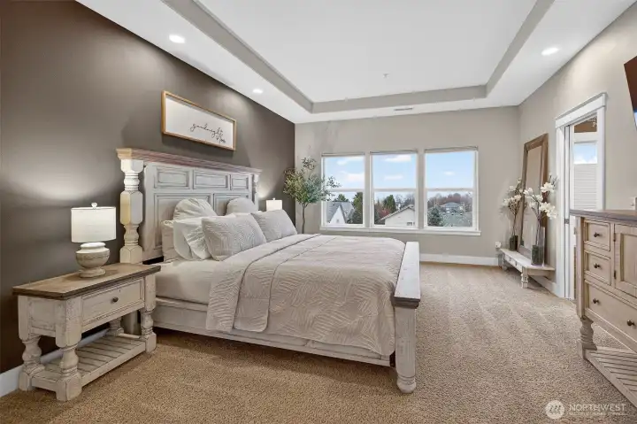 Primary suite on upper level