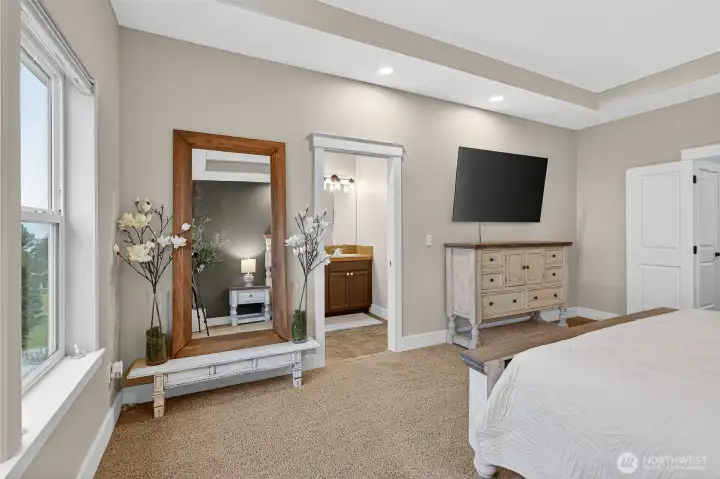 Primary suite with large bathroom