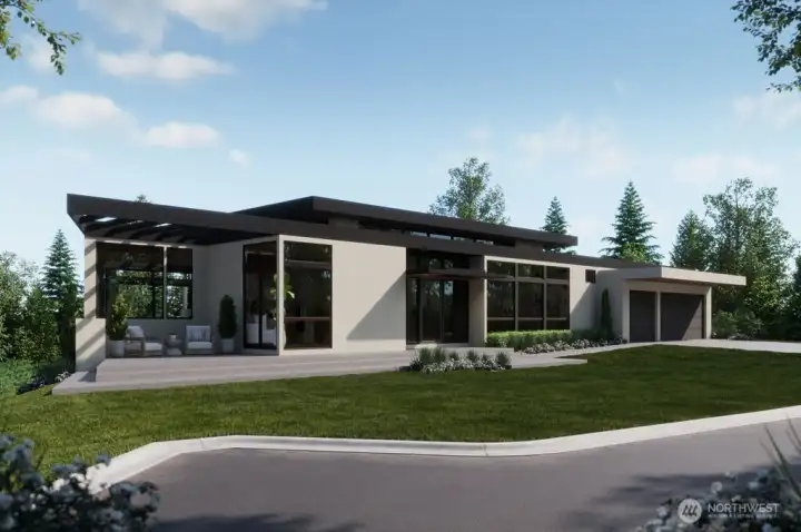 Artist rendering - front of 6975 sq.ft. plan in permitting now