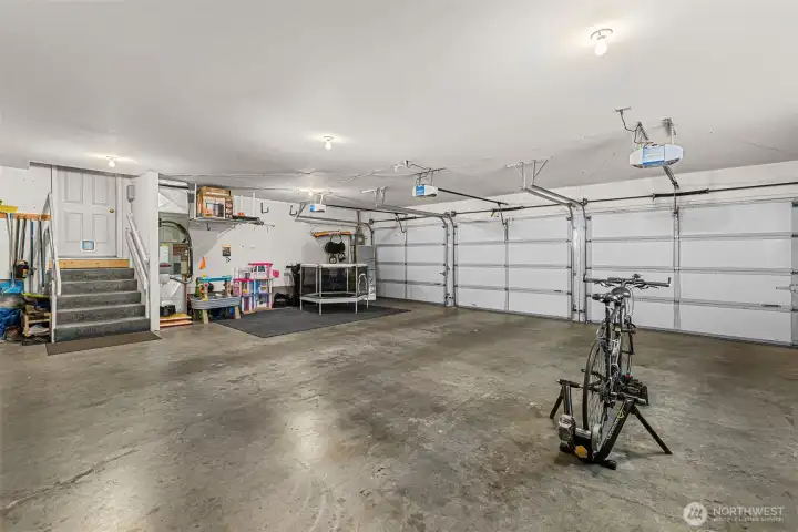 960 square foot full size garage with three vehicle doors