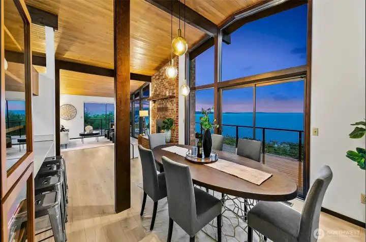 Dining space boasts the views as you enjoy your morning coffee or your evening cocktails